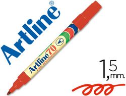 Rotulador Artline Marcador Permanente Ek-70 Rojo -Punta Redonda 1.5 mm -Papel Metal y Cristal