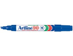 Rotulador Artline Marcador Permanente Ek-90 Azul -Punta Biselada 5 mm -Papel Metal y Cristal