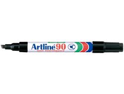 Rotulador Artline Marcador Permanente Ek-90 Negro -Punta Biselada 5 mm -Papel Metal y Cristal