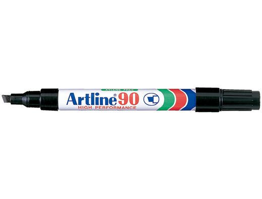 Rotulador Artline Marcador Permanente Ek-90 Negro -Punta Biselada 5 mm -Papel Metal y Cristal