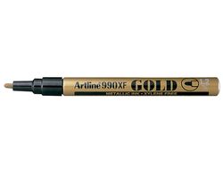 Rotulador Artline Marcador Permanente Punta Metalica Ek-990 Oro -Punta Redonda 1.2 Mm