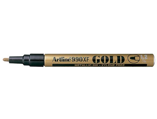 Rotulador Artline Marcador Permanente Punta Metalica Ek-990 Oro -Punta Redonda 1.2 Mm