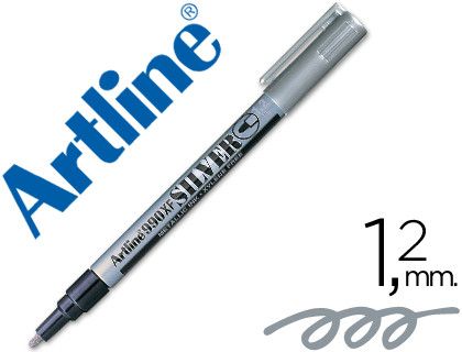 Rotulador Artline Marcador Permanente Tinta Metalica Ek-990 Plata -Punta Redonda 1.2 Mm