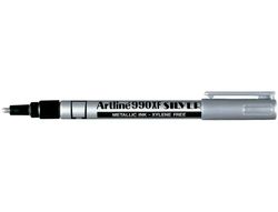 Rotulador Artline Marcador Permanente Tinta Metalica Ek-990 Plata -Punta Redonda 1.2 Mm