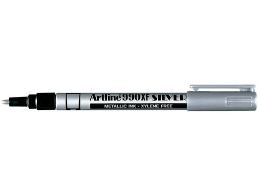 Rotulador Artline Marcador Permanente Tinta Metalica Ek-990 Plata -Punta Redonda 1.2 Mm