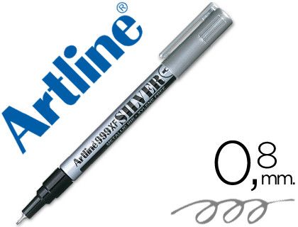Rotulador Artline Marcador Permanente Tinta Metalica Ek-999 Plata -Punta Redonda 0.8 Mm