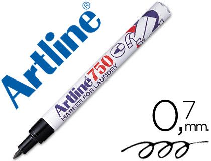 Rotulador Artline Marcador Ropa 750 Negro -Punta Redonda 0.7 mm -Ropa Papel Metal y Cristal