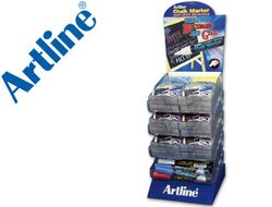 Rotulador Artline Pizarra Verdes-Negras Epw-4-Exp Colores Surtidos -Expositor de 48 Rotuladores
