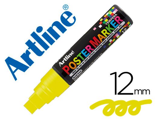 Rotulador artline poster marker epp-12 punta rectangular 12 mm color amarillo fluor