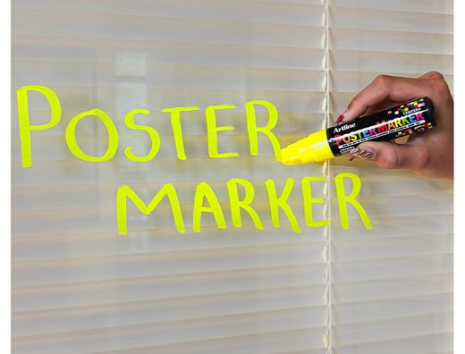Rotulador artline poster marker epp-12 punta rectangular 12 mm color amarillo fluor