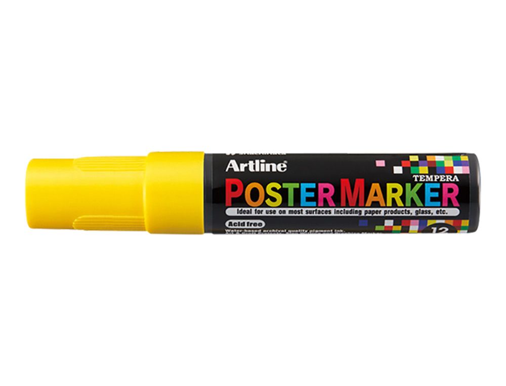 Rotulador artline poster marker epp-12 punta rectangular 12 mm color amarillo