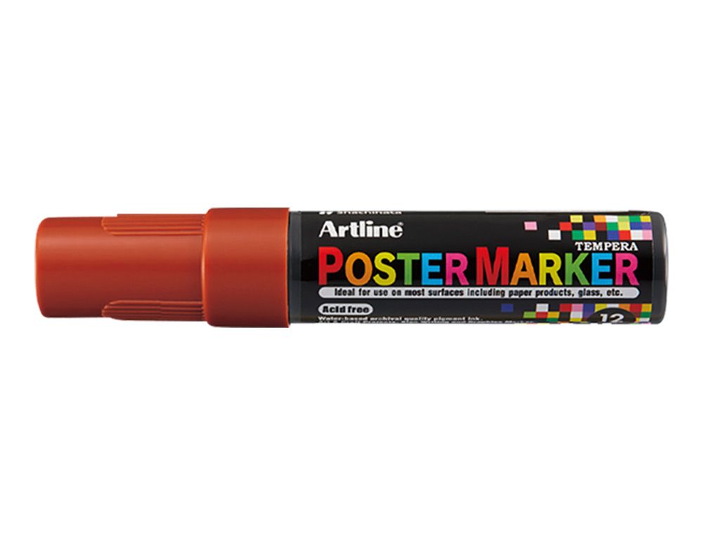 Rotulador artline poster marker epp-12 punta rectangular 12 mm color marron