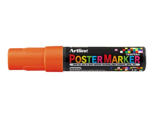 Rotulador artline poster marker epp-12 punta rectangular 12 mm color naranja fluor
