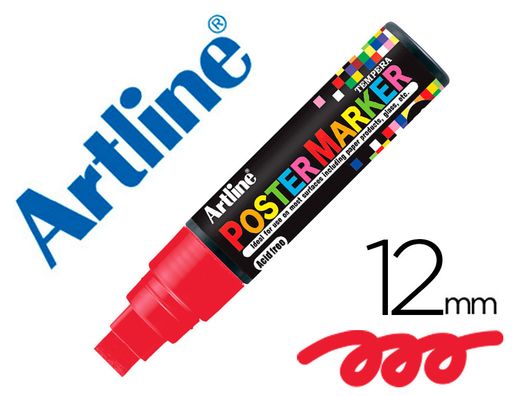 Rotulador Artline Poster Marker Epp-12-Roj Punta Redonda 12 mm Color Rojo