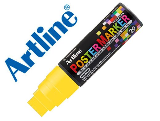 Rotulador artline poster marker epp-20 punta rectangular 20 mm color amarillo fluor