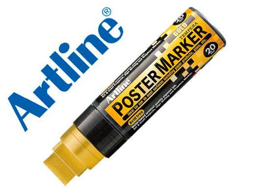 Rotulador artline poster marker epp-20 punta rectangular 20 mm color oro