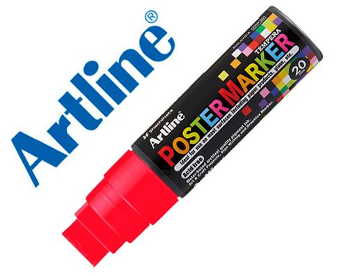 Rotulador artline poster marker epp-20 punta rectangular 20 mm color rojo