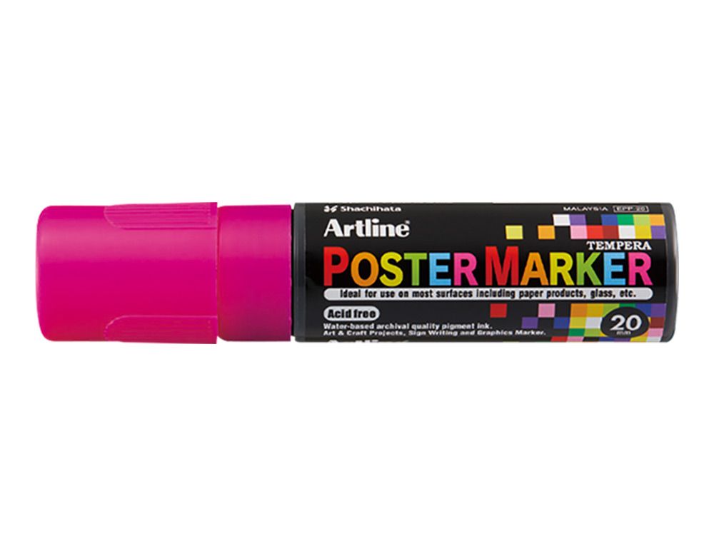 Rotulador artline poster marker epp-20 punta rectangular 20 mm color rosa fluor