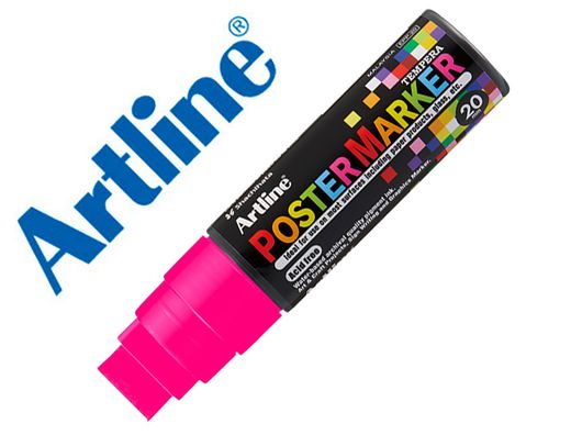 Rotulador artline poster marker epp-20 punta rectangular 20 mm color rosa fluor