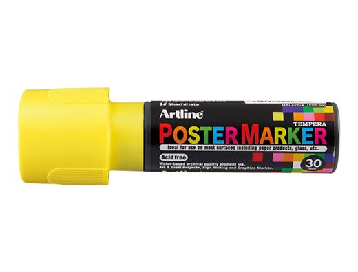 Rotulador artline poster marker epp-30 punta rectangular 30 mm color amarillo fluor