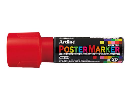 Rotulador artline poster marker epp-30 punta rectangular 30 mm color rojo