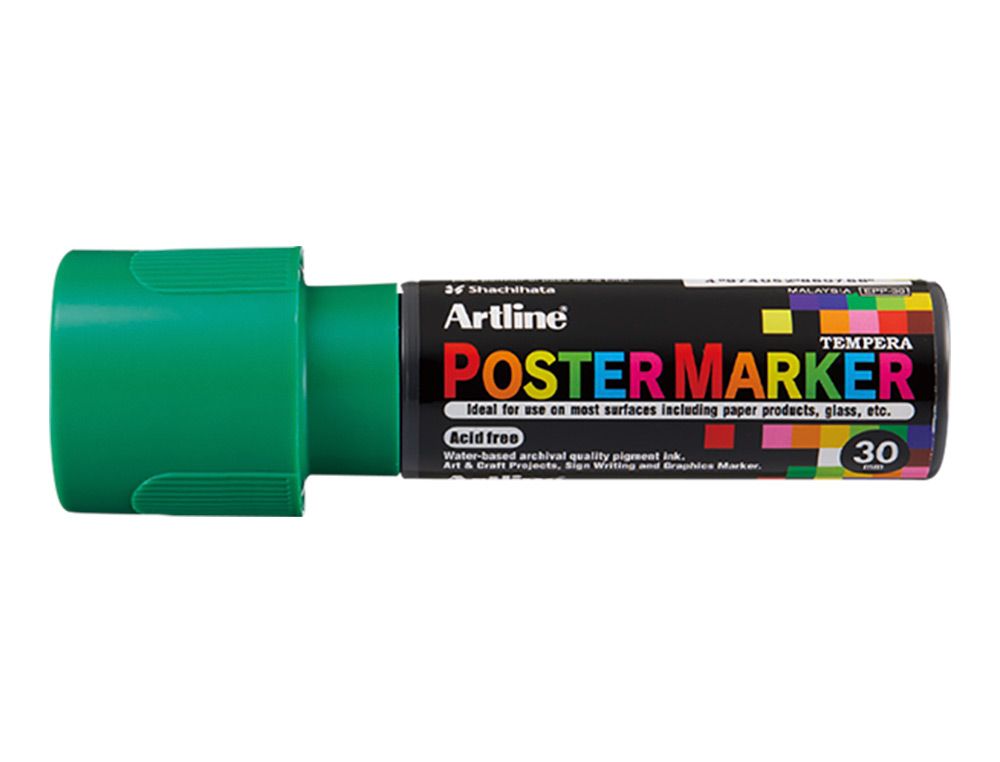 Rotulador artline poster marker epp-30 punta rectangular 30 mm color verde