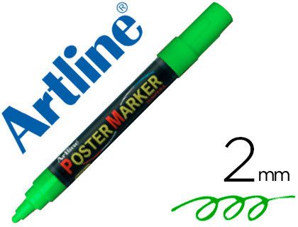 Rotulador artline poster marker epp-4-ver flu punta redonda 2 mm color verde fluor EPP-4-VER-FLU