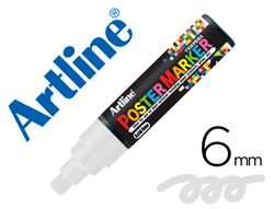 Rotulador artline poster marker epp-6-bla punta redonda 6 mm color blanco