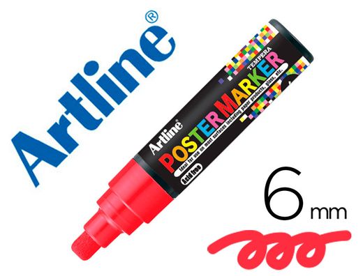 Rotulador artline poster marker epp-6-roj punta redonda 6 mm color rojo EPP-6-ROJ