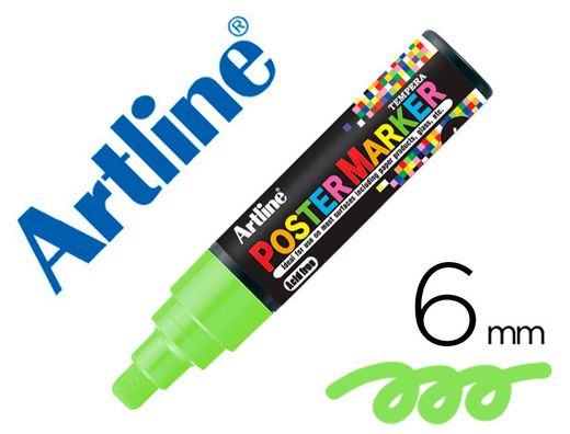 Rotulador artline poster marker epp-6-ver flu punta redonda 6 mm color verde fluor EPP-6-VER-FLU