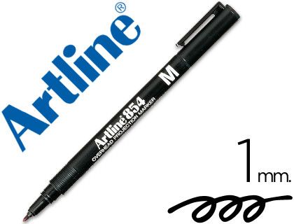 Rotulador Artline Retroproyeccion Punta Fibra Permanente Ek-854 Negro -Punta Redonda 1 Mm