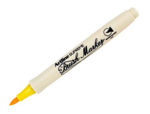 Rotulador artline supreme brush epfs pintura base de agua punta tipo pincel trazo fino amarillo