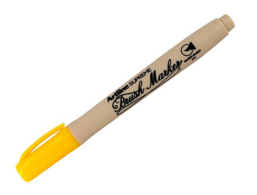 Rotulador artline supreme brush epfs pintura base de agua punta tipo pincel trazo fino amarillo