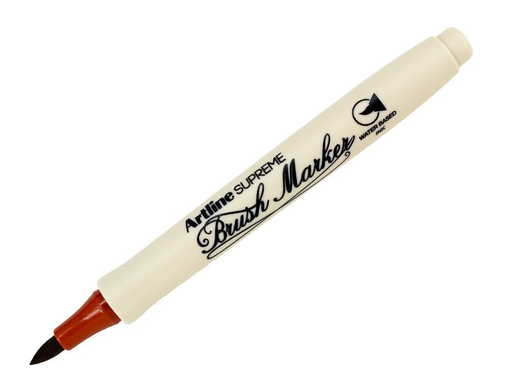 Rotulador artline supreme brush epfs pintura base de agua punta tipo pincel trazo fino marron