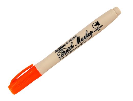 Rotulador artline supreme brush epfs pintura base de agua punta tipo pincel trazo fino naranja oscuro