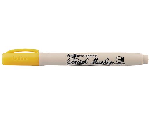 Rotulador artline supreme brush pintura base de agua punta tipo pincel trazo variable amarillo