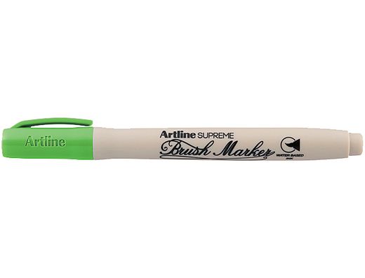 Rotulador artline supreme brush pintura base de agua punta tipo pincel trazo variable verde amarillento