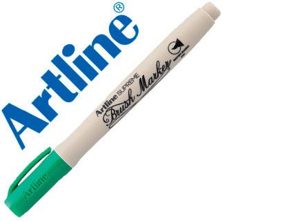 Rotulador artline supreme brush pintura base de agua punta tipo pincel trazo variable verde