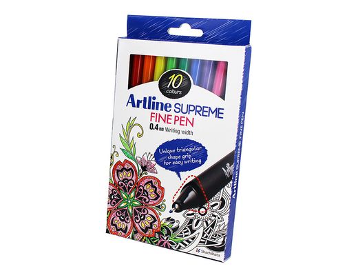 Rotulador artline supreme epfs200 fine liner punta de fibra 0,4 mm bolsa 10 unidades colores surtidos