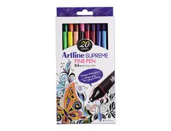 Rotulador artline supreme epfs200 fine liner punta de fibra 0,4 mm bolsa 20 unidades colores surtidos