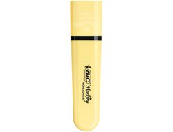 Rotulador bic flat fluorescente amarillo pastel caja de 12 unidades