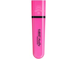 Rotulador bic flat fluorescente rosa neon caja de 12 unidades