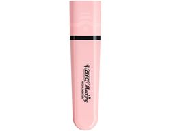 Rotulador bic flat fluorescente rosa pastel caja de 12 unidades
