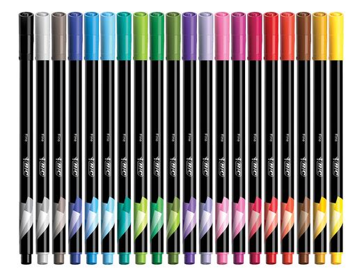 Rotulador bic intensity fine punta de fibra 0,4 mm expositor 192 unidades colores surtidos 160x130x345 mm