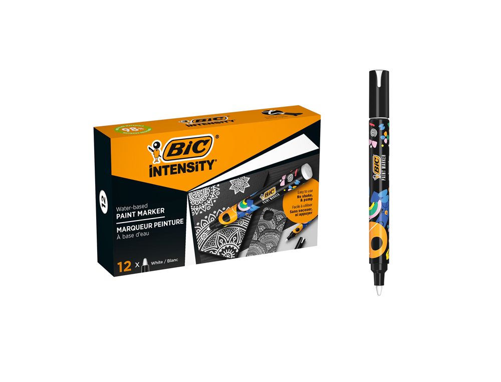 Rotulador bic intensity paint marker color blanco
