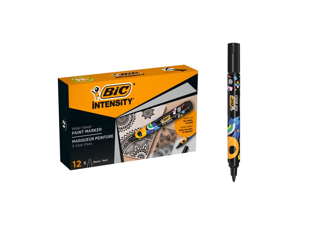 Rotulador bic intensity paint marker color negro