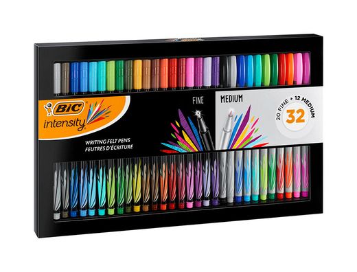 Rotulador bic intesity collection estuche de 32 unidades colores surtidos