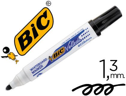 Rotulador Bic Velleda para Pizarra Negro Punta Redonda 1,3 Mm 1701