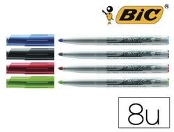 Rotulador bic velleda para pizarra punta redonda 2 mm bolsa de 8 unidades colores surtidos