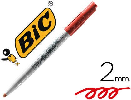 Rotulador Bic Velleda para Pizarra Rojo -Punta Redonda 2 Mm